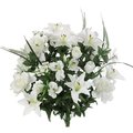 Adlmired By Nature Admired by Nature ABN1B001-CRM 40 Stems Artificial Full Blooming Lily; Rose Bud; Carnation & Mum with Greenery Mixed Flower Bush - Cream ABN1B001-CRM